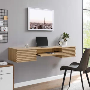 Modway Render Wall Mount Wood Office Desk 1