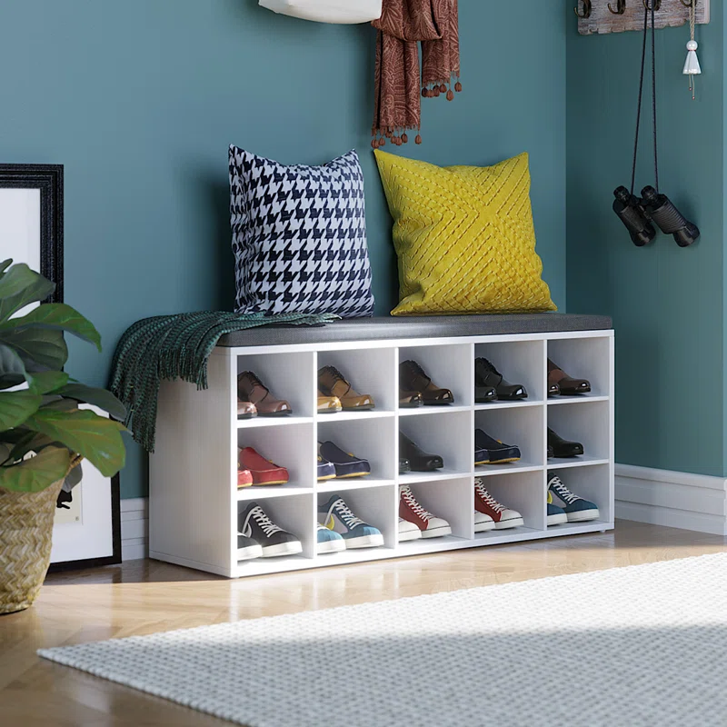 15-Cube Shoe Storage Bench